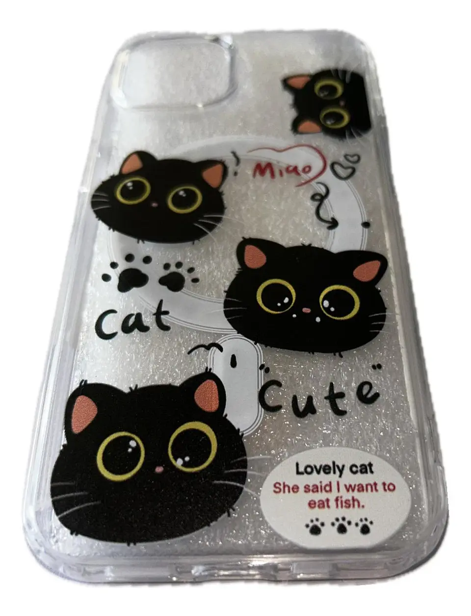 Carcasa iPhone Gatos Transparente/ iPhone 13-14-15 5