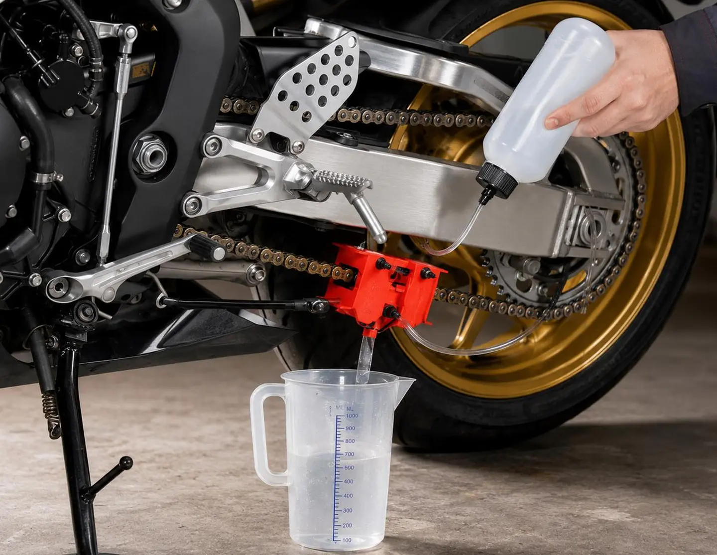 Kit moto limpia cadena desengrasante herramienta 3