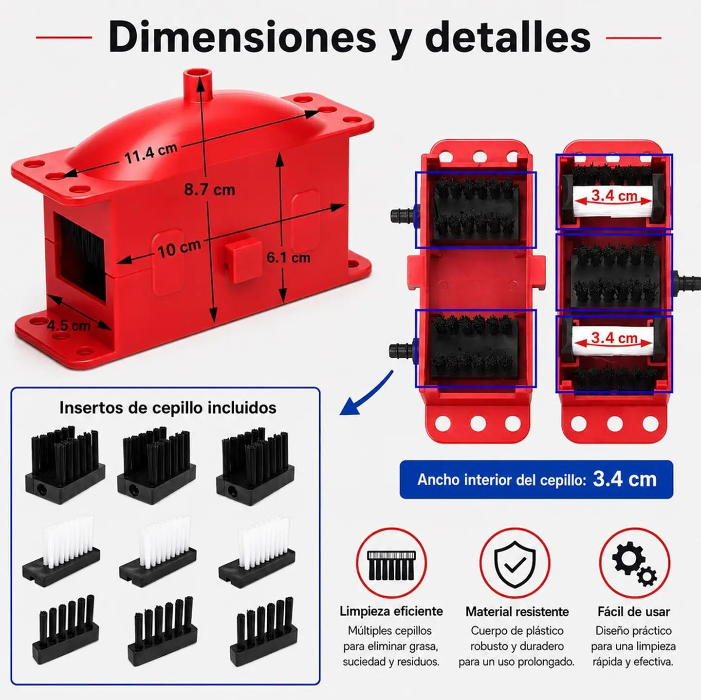 Kit moto limpia cadena desengrasante herramienta 5
