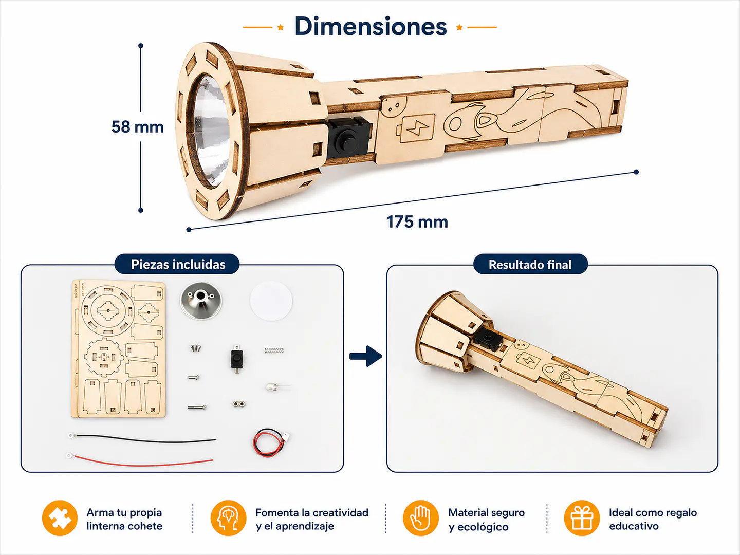 Linterna de juguete armable puzzle pintable 5
