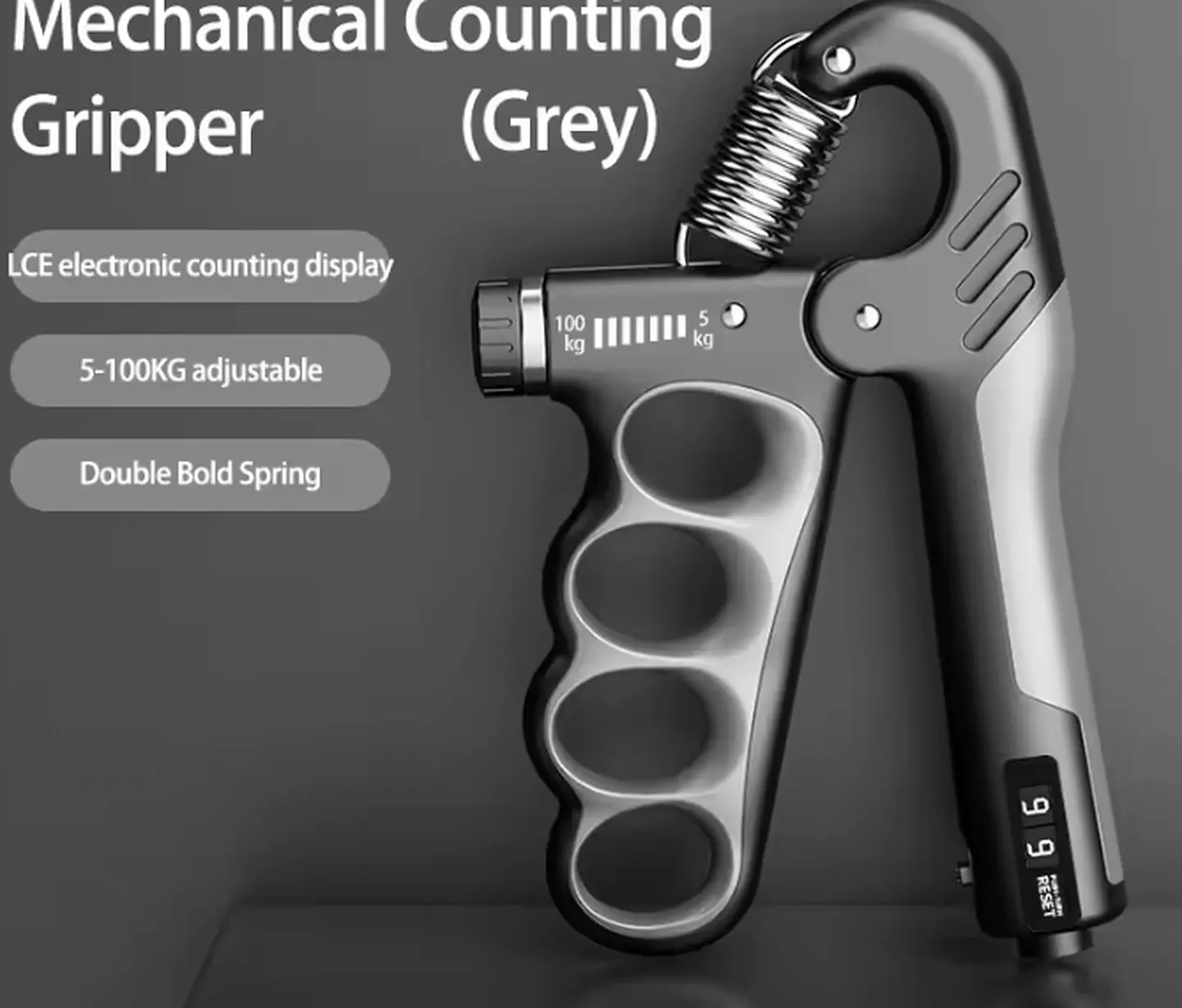Ejercitador De Manos Hand Grip Fuerza Ajustable 5kg A 100kg Negro 2