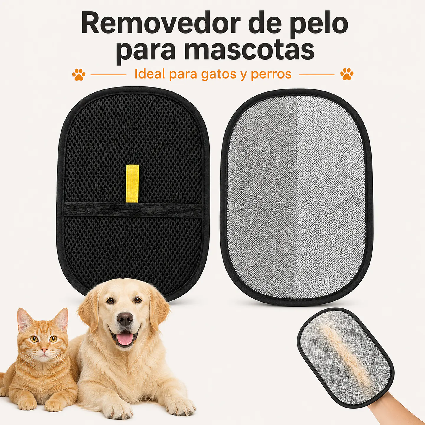 2 Guantes Quita Pelos Para Mascotas Perros Y Gatos 4
