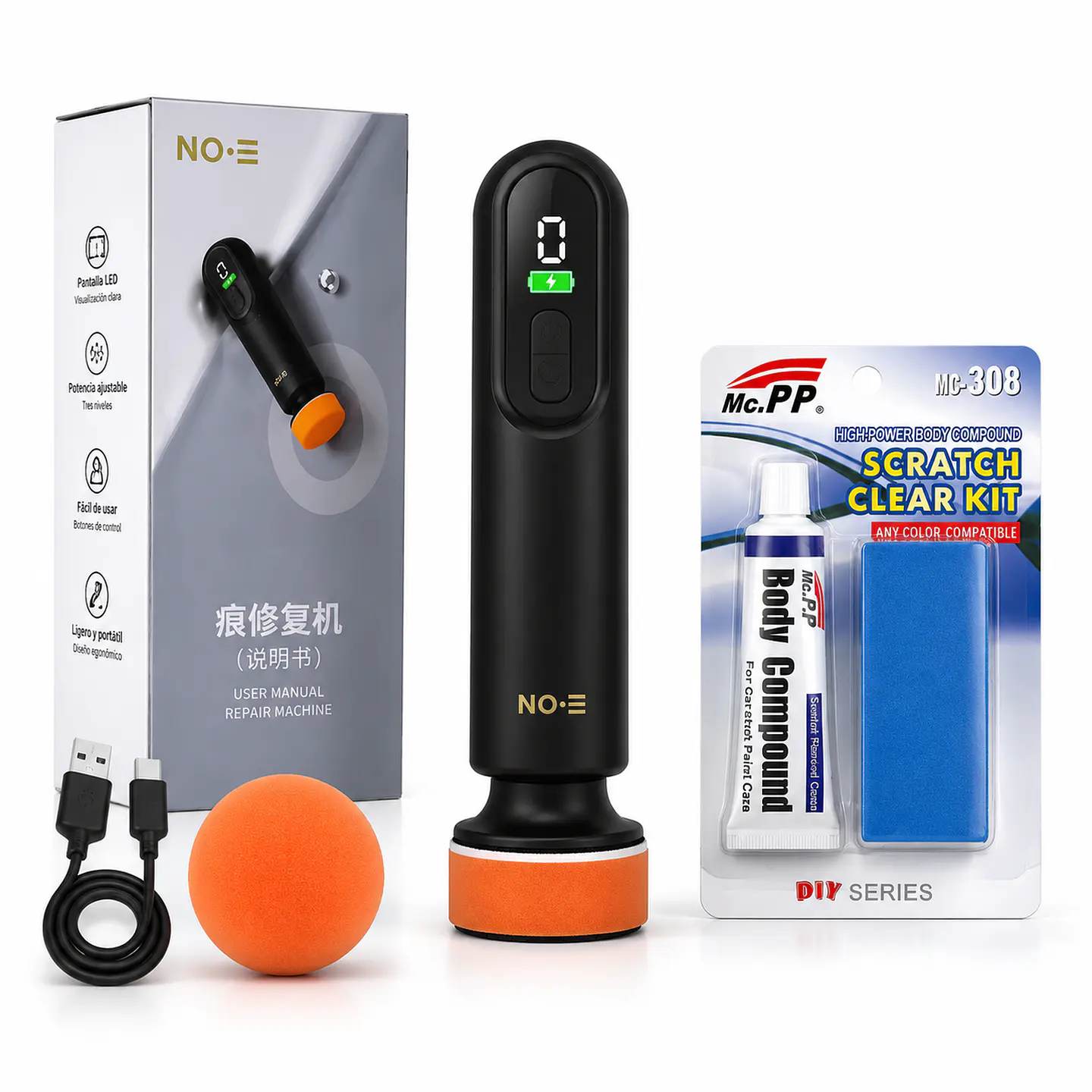 Pulidor Auto Quita Rayas Kit Para Rayones Superficiales 5