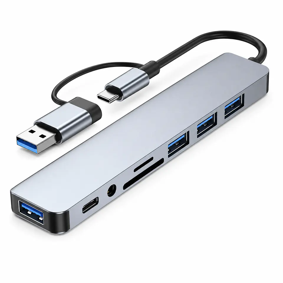 adaptador divisor 8 en 1 para pc conexion sd 1