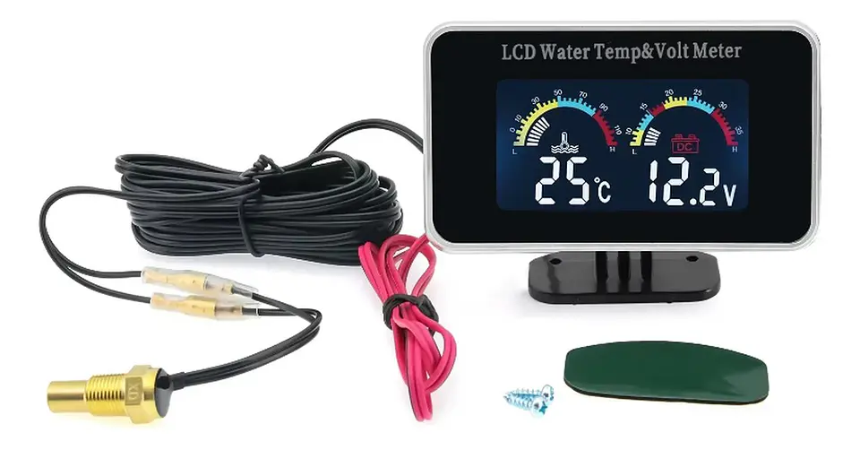 Reloj Marcador De Temperatura + Voltímetro Digital 12v-24v 1