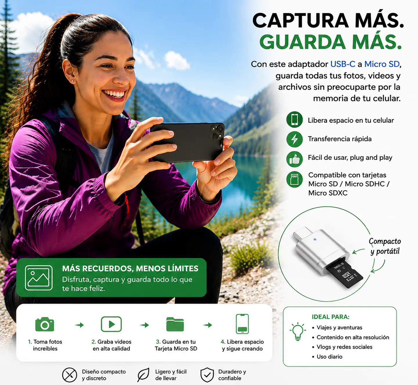 Lector De Tarjetas micro sd celular almacenamiento 2