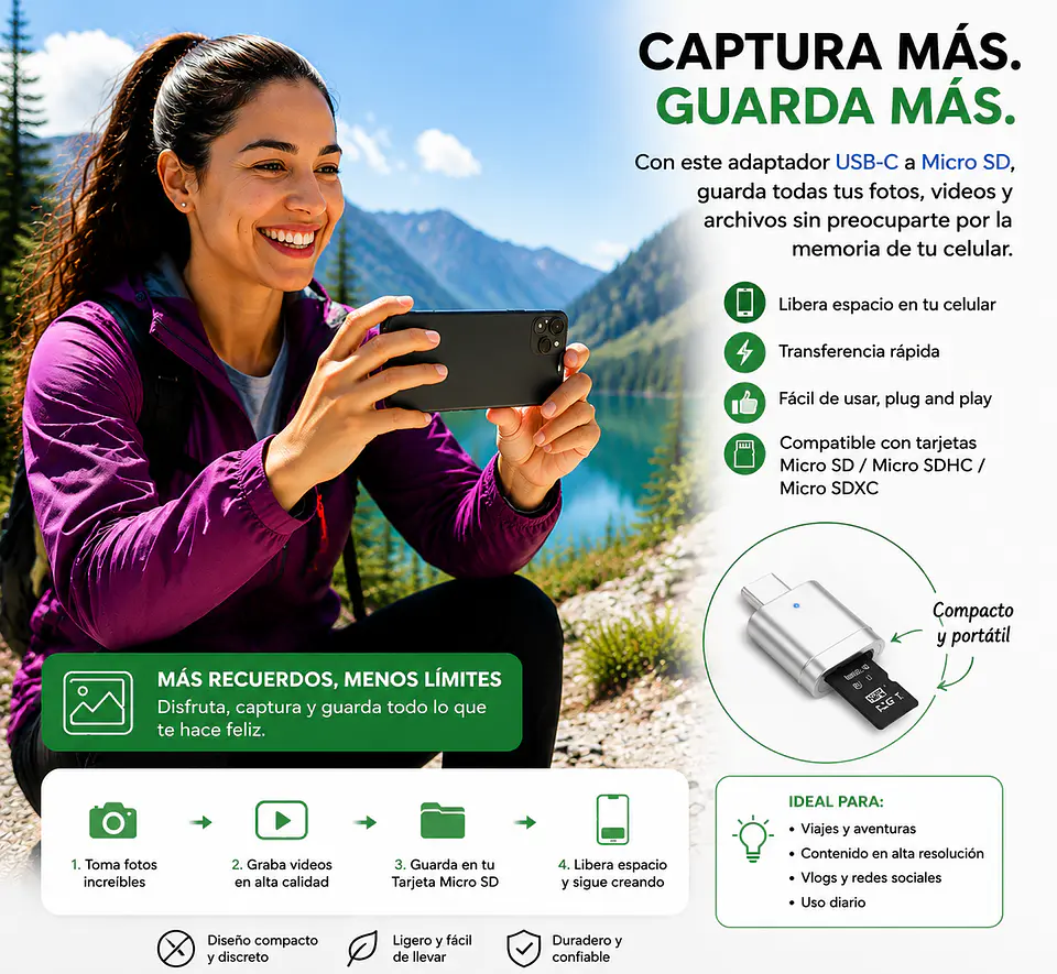 Lector De Tarjetas micro sd celular almacenamiento 2