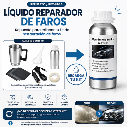 Foco Faro Auto Limpia Repara Restaura Pulir Rayones 300