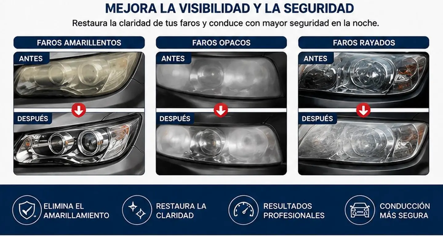 Foco Faro Auto Limpia Repara Restaura Pulir Rayones 300 4