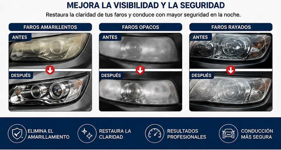Foco Faro Auto Limpia Repara Restaura Pulir Rayones 300 4