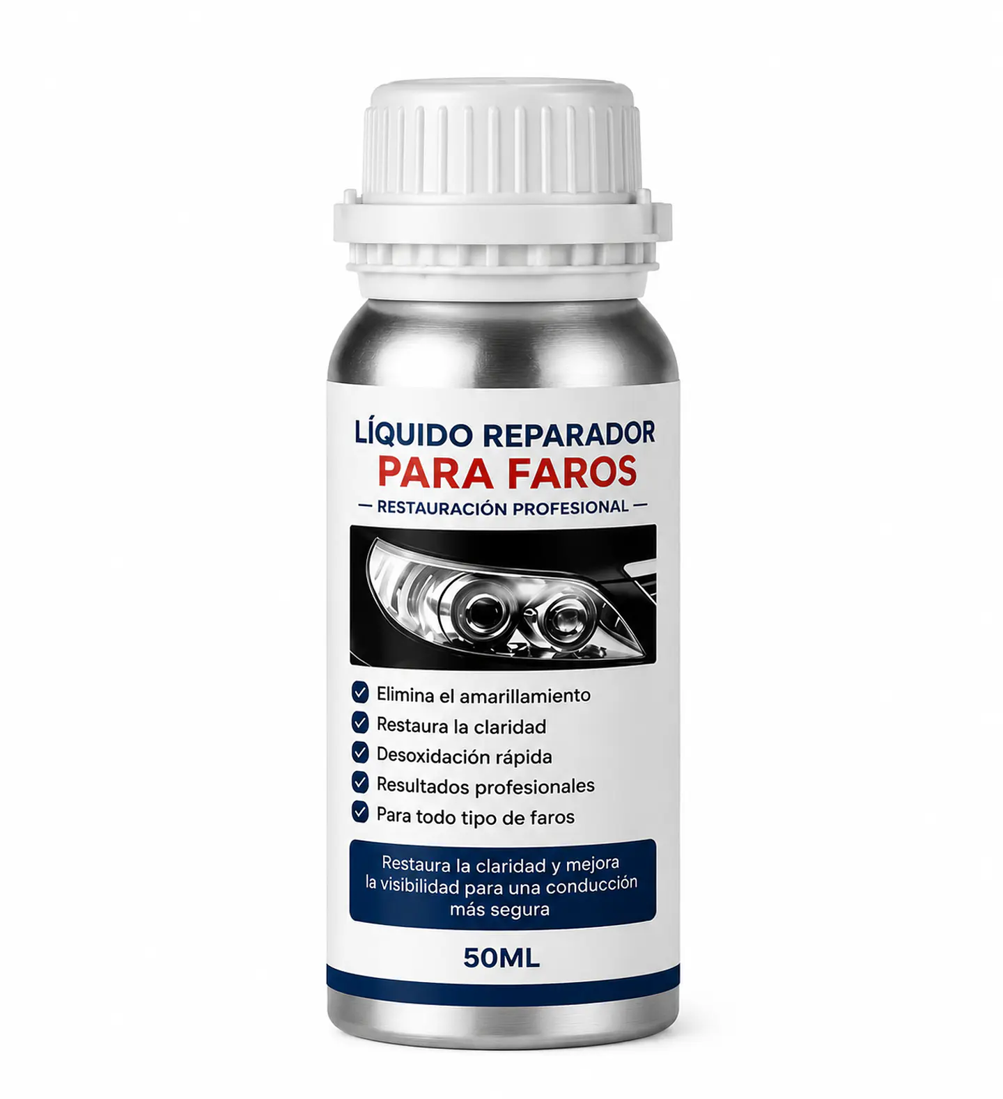 Foco Faro Auto Limpia Repara Restaura Pulir Rayones 50 Ml 1