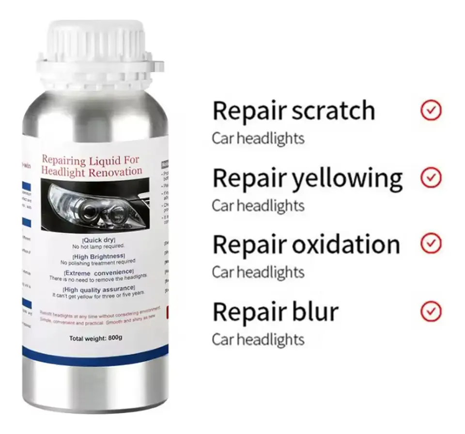 Foco Faro Auto Limpia Repara Restaura Pulir Rayones 50 Ml 6