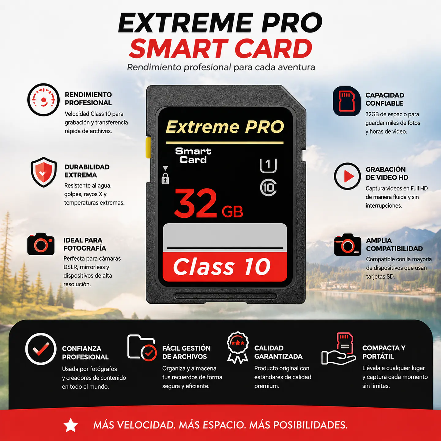 Tarjeta sd 32 gb Memoria Extreme Pro serie 10 3