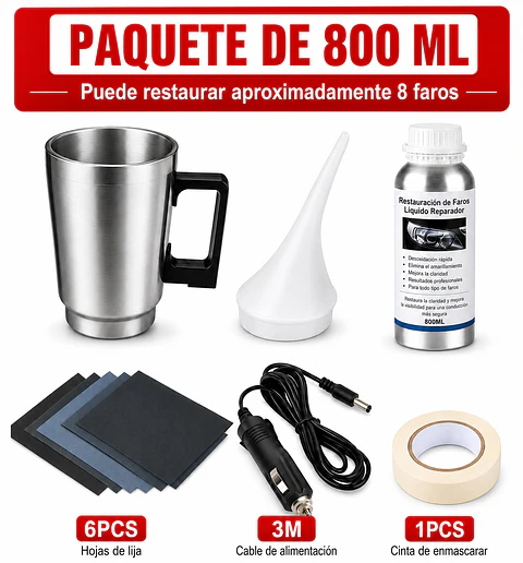 Pulidor Foco Faro Auto Limpia Repara Restaura Pulir Rayones