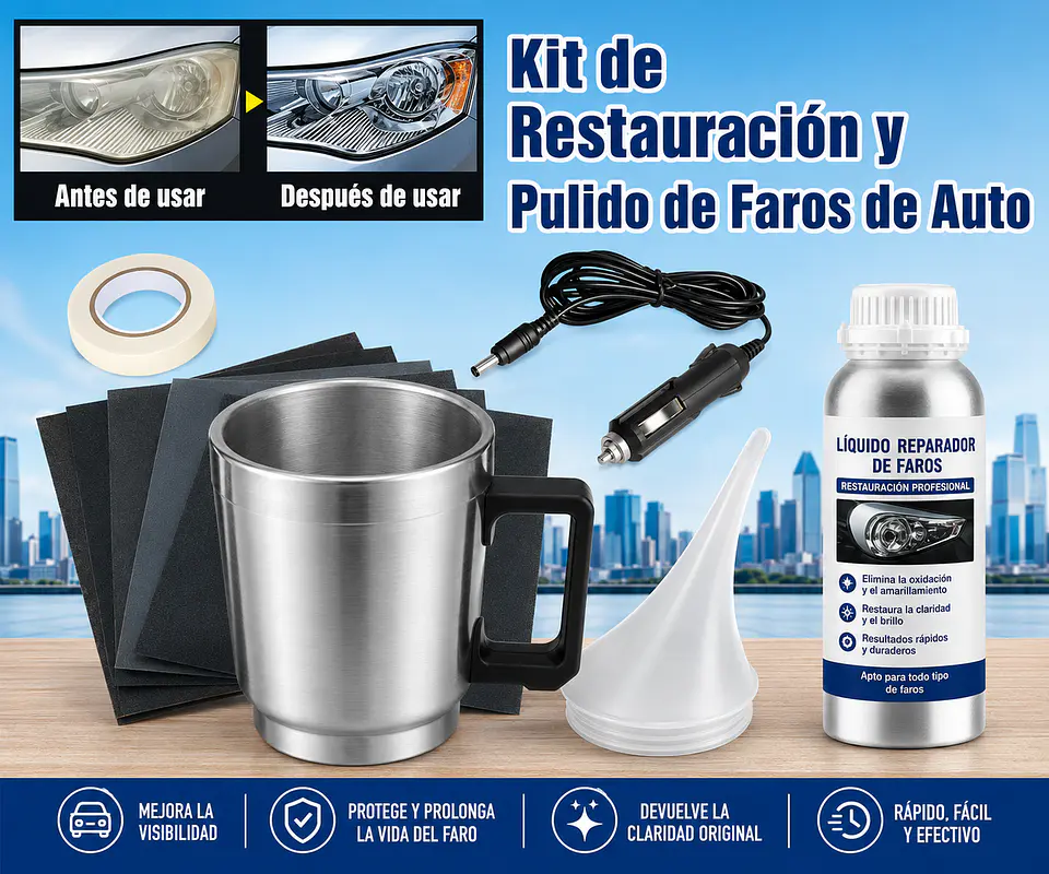 Pulidor Foco Faro Auto Limpia Repara Restaura Pulir Rayones 4