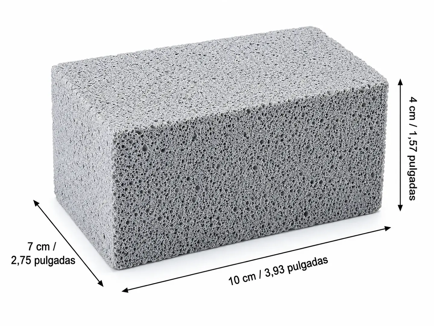Limpiador De Planchas Y Parrillas Grill Brick Raspador Plateado 3