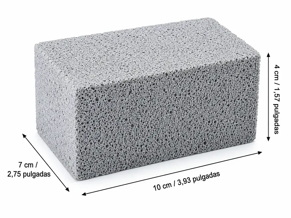Limpiador De Planchas Y Parrillas Grill Brick Raspador Plateado 3