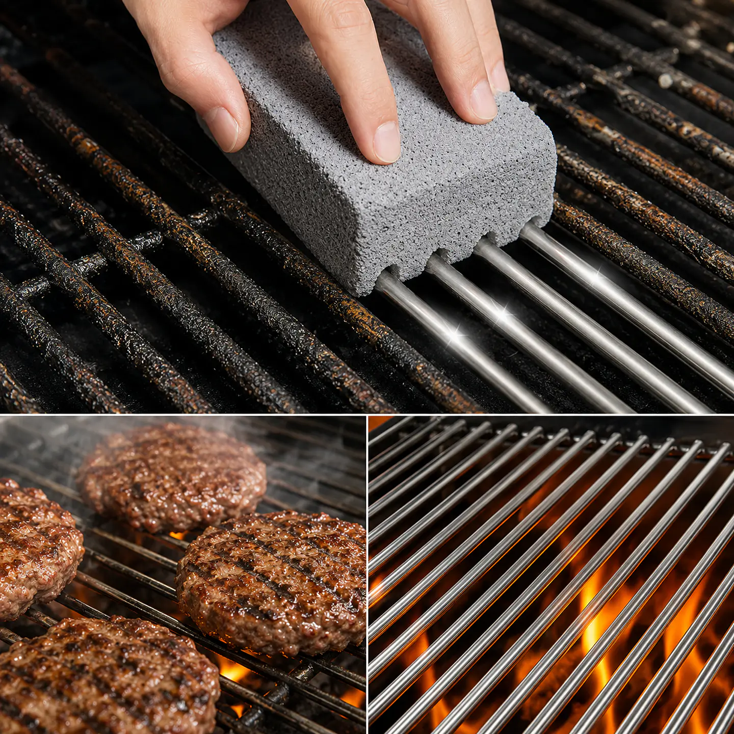 Limpiador De Planchas Y Parrillas Grill Brick Raspador Plateado 6