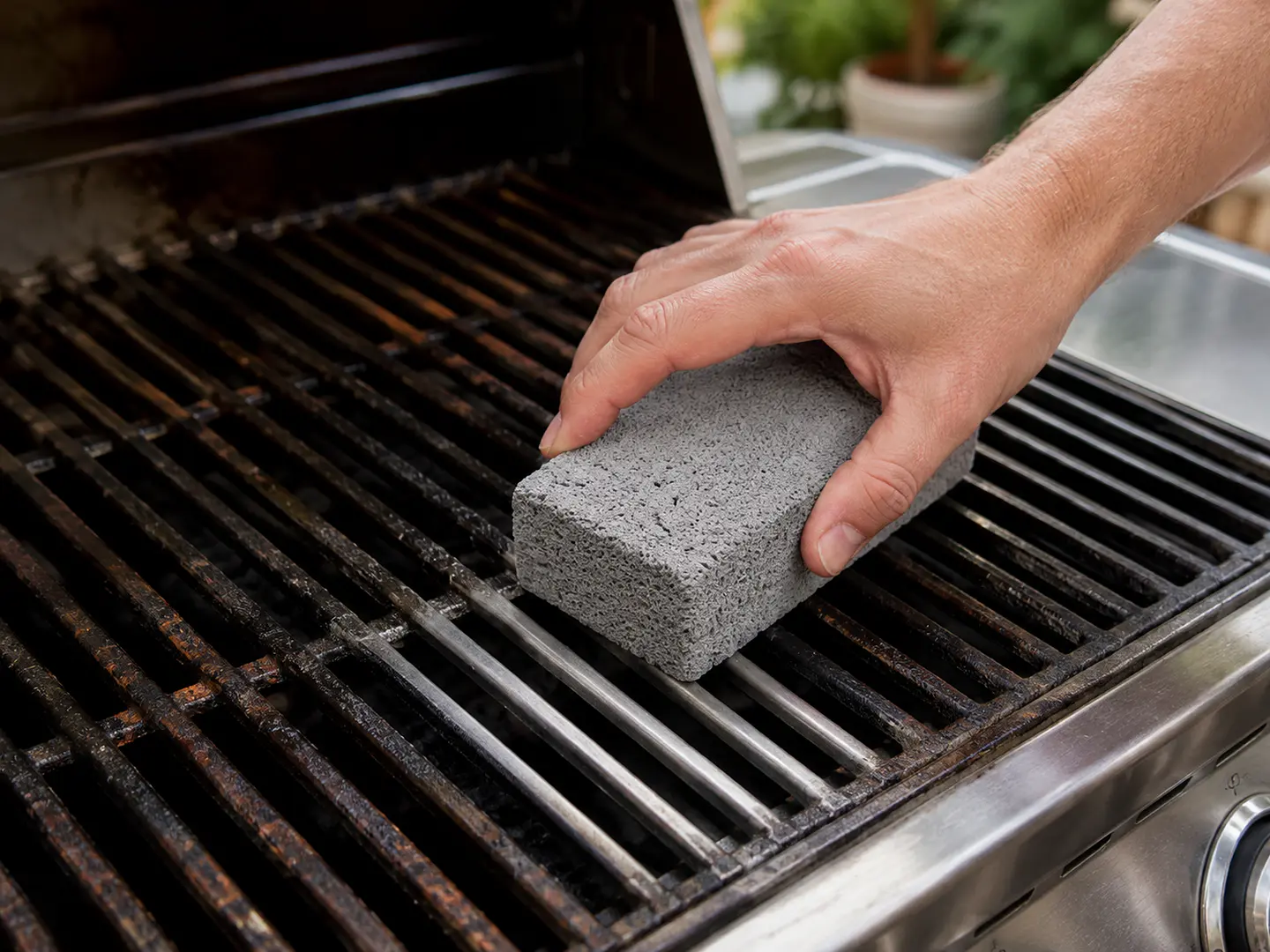 Limpiador De Planchas Y Parrillas Grill Brick Raspador Plateado 7