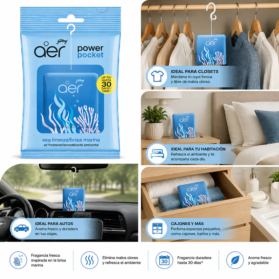Aromatizante para autos pieza closet 30 dias 14