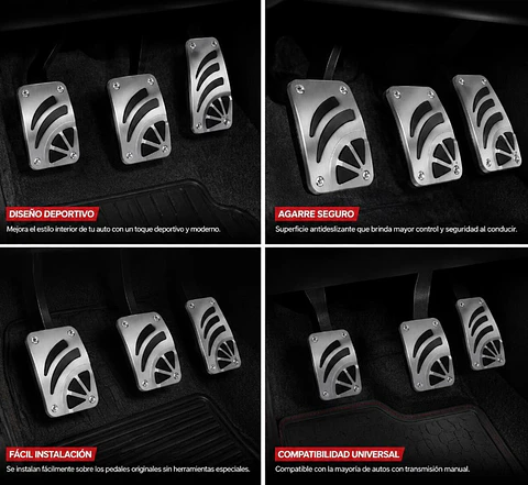 Pedales deportivos tuning universales para auto