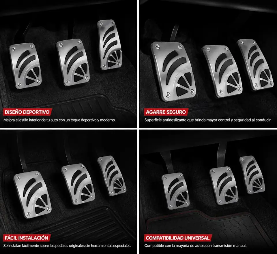 Pedales deportivos tuning universales para auto 2