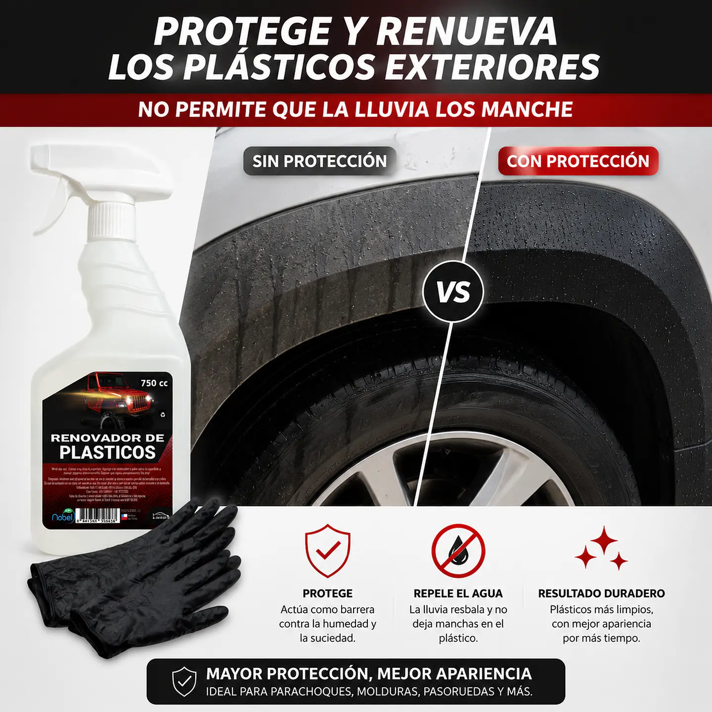 Renovador plasticos para autos y motos con guante regalo 2