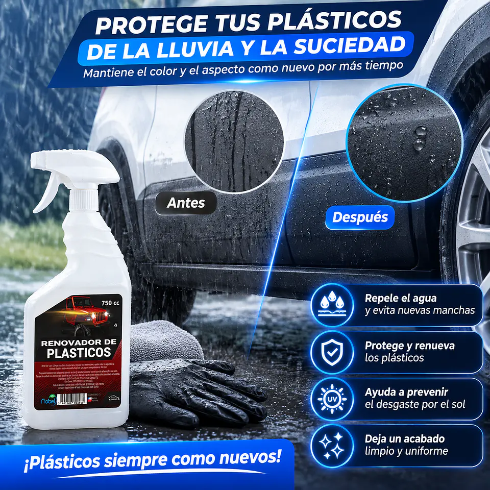 Renovador plasticos para autos y motos con guante regalo 3