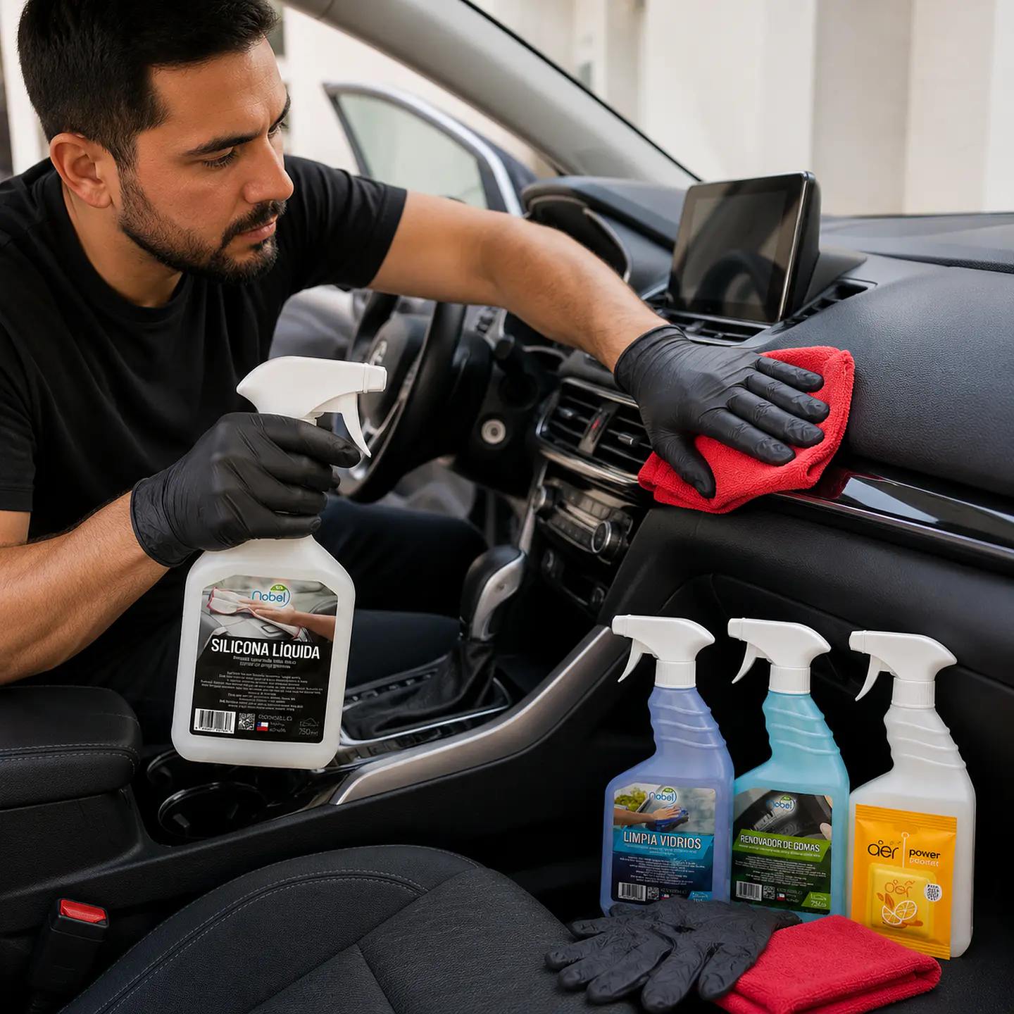 Pack kit lavado de auto con atomatizante automotriz 3
