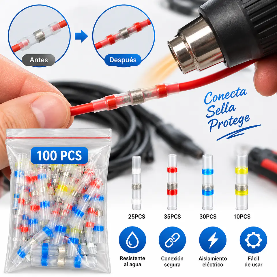 Kit Terminales Conector De Cable Eléctrico Aislado 3