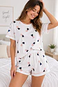 Pijama De Algodon Blanco Diseño Corazones Blanco Corazones M - Miniatura 4