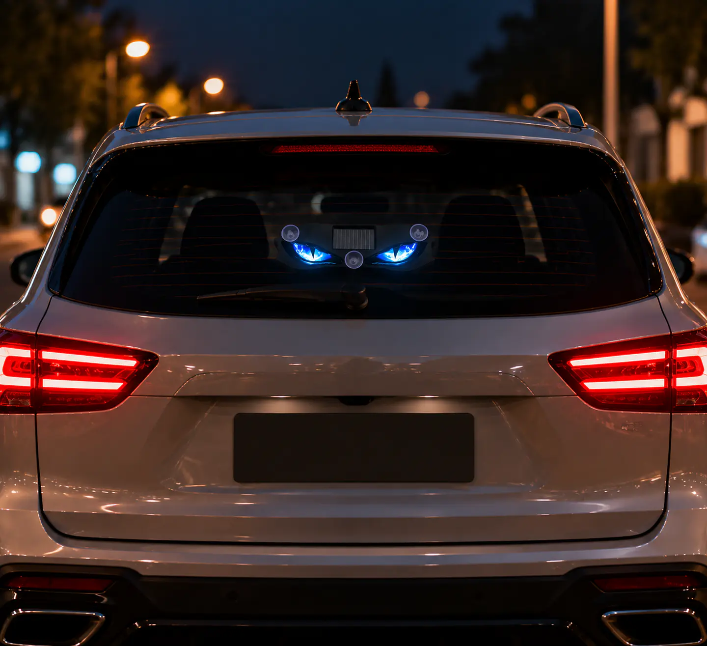 Luz Solar Led Ojos De Diablo Para Parabrisas Auto Con Sensor 3