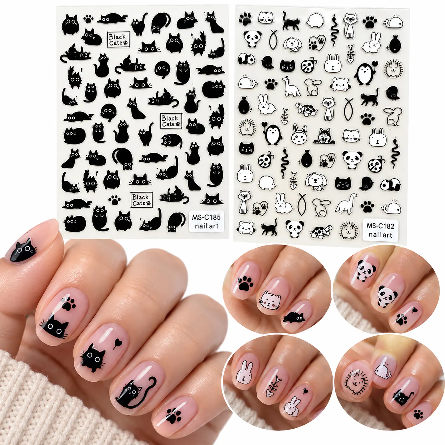 Sticker para uñas gatitos gato diseño unico 3