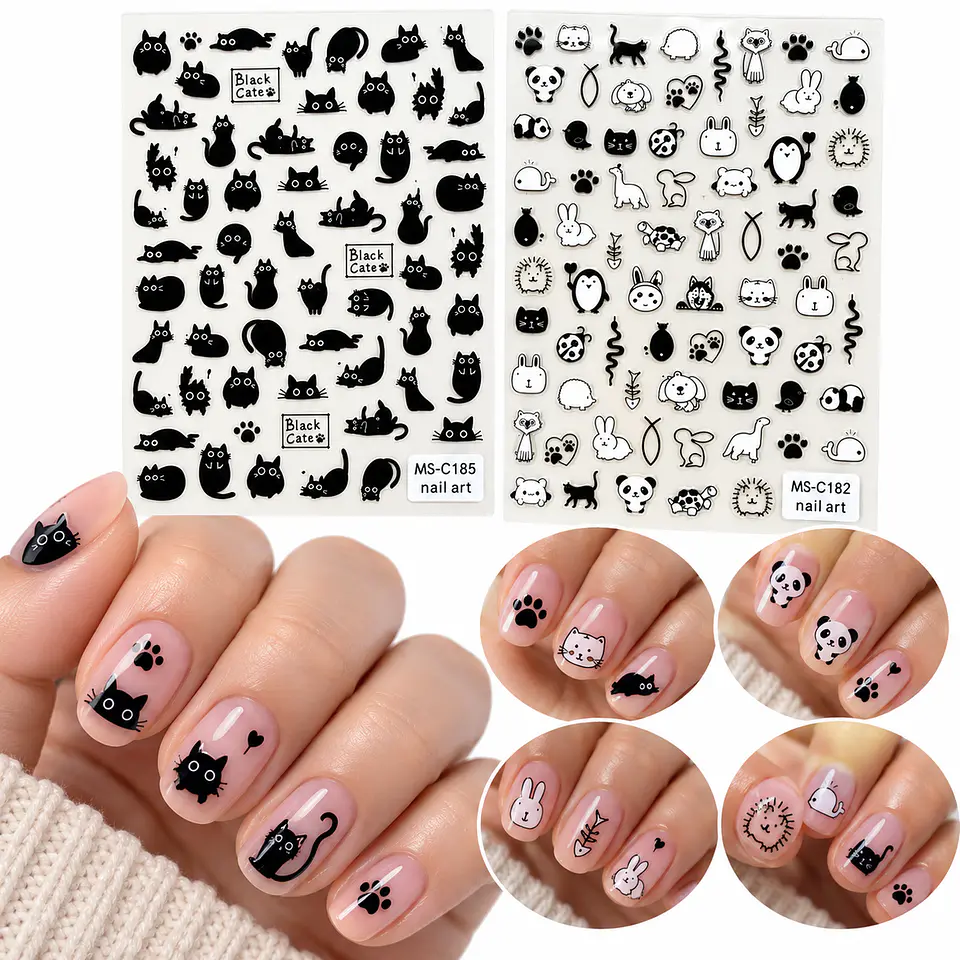 Sticker para uñas gatitos gato diseño unico 3