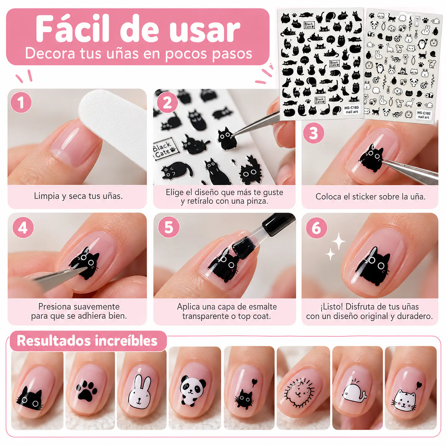 Sticker para uñas gatitos gato diseño unico 5