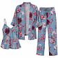 Pijama De Viscosa Con Diseño Floreado Para Mujer - Miniatura 1