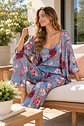 Pijama De Viscosa Con Diseño Floreado Para Mujer - Miniatura 4