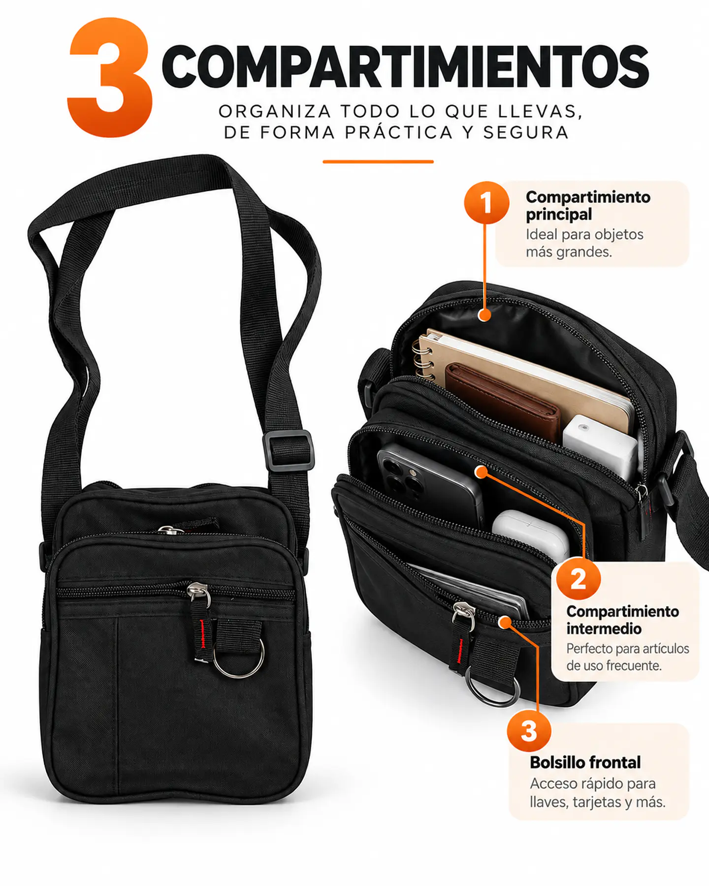 Bolso cruzado bandolera pecho morral 3