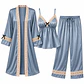 Pijama Satin Diseño Unico Para Regalo Azul Acero Satin M - Miniatura 1