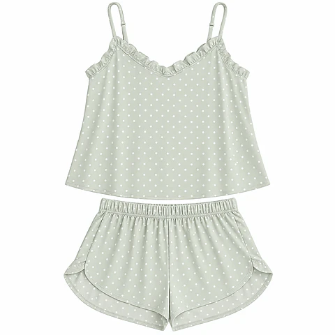 Pijama de viscosa para mujer verano verde