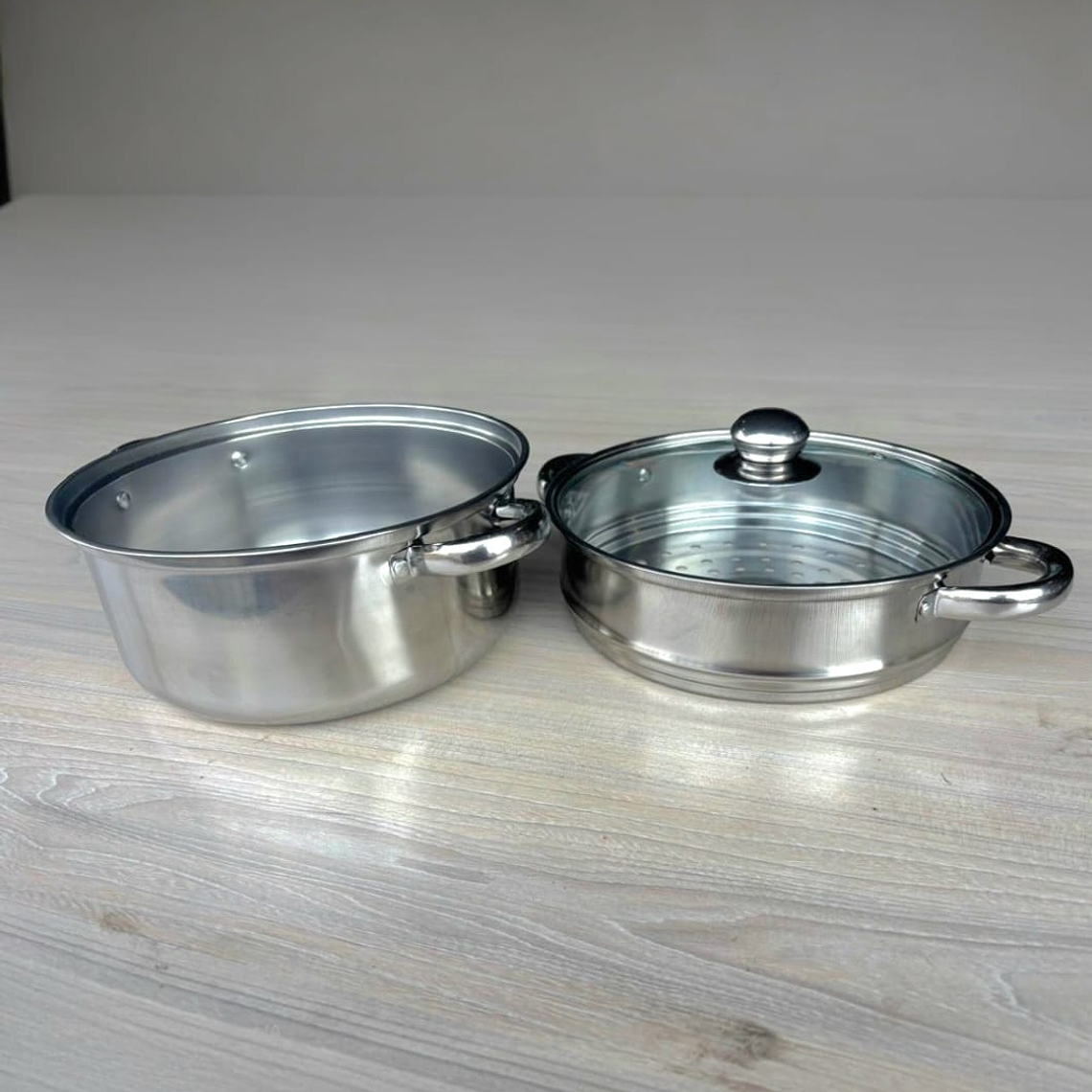 Olla Vaporera 3 piezas 24 cms acero inoxidable 2