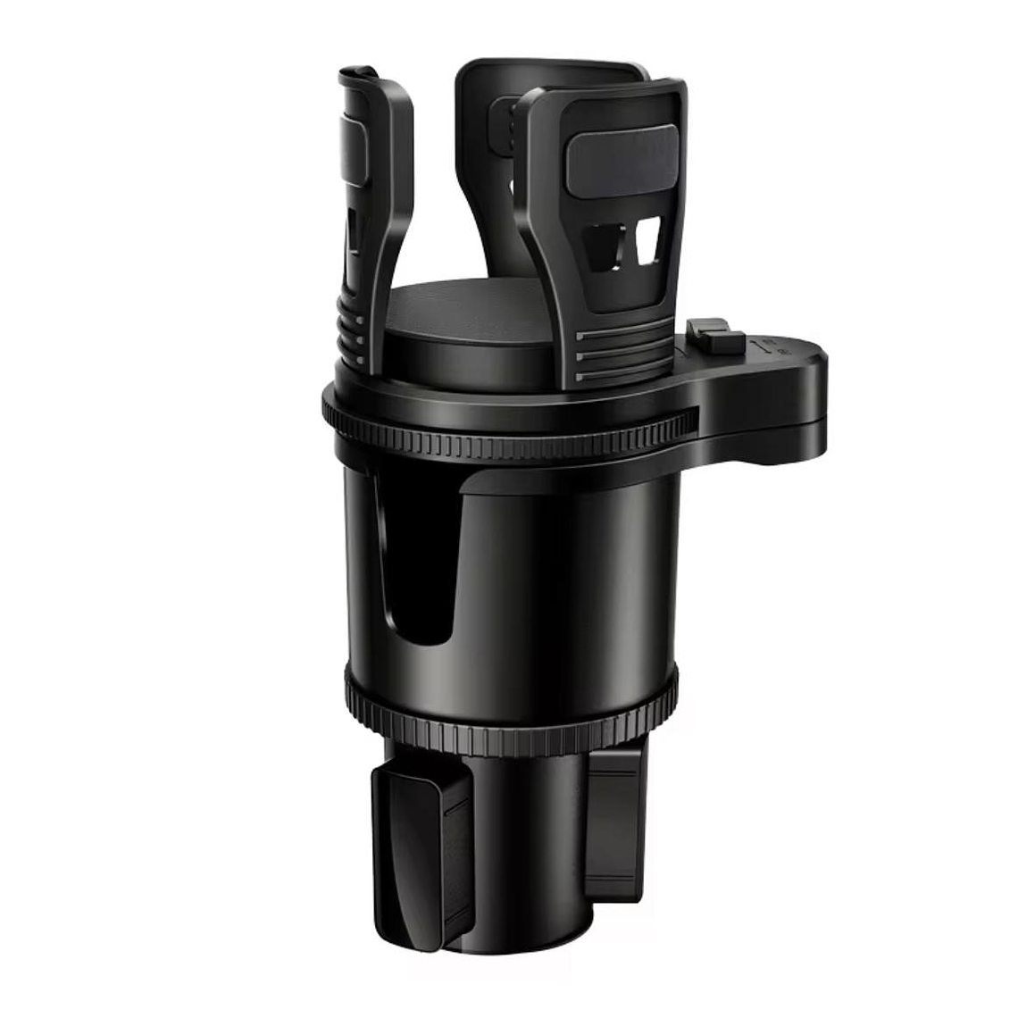 Porta Vaso Doble Ajustable Para Autos Multifuncional Negro 1