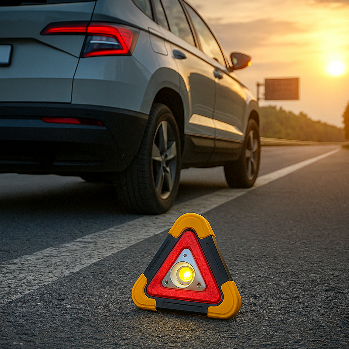 Linterna Led Triangulo De Emergencia Vehicular Solar 2