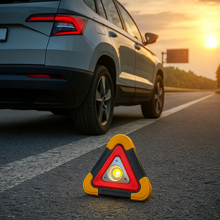 Linterna Led Triangulo De Emergencia Vehicular Solar 2