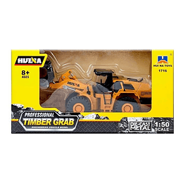 Huina 1716: Cargador Frontal Forestal (Timber Grab) Metálico - Escala 1:50 Die-Cast