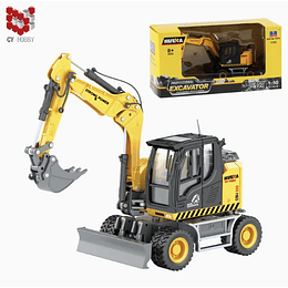 Huina 1725: Retroexcavadora Cargadora (Backhoe Loader) Metálica - Escala 1:50 Die-Cast