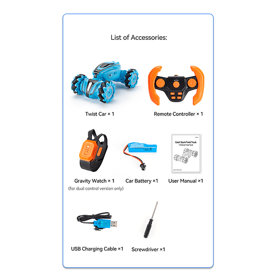 Doble Diversión, Doble Modo! Auto Acrobático RC Twist Car con Control de Muñeca (2.4G)