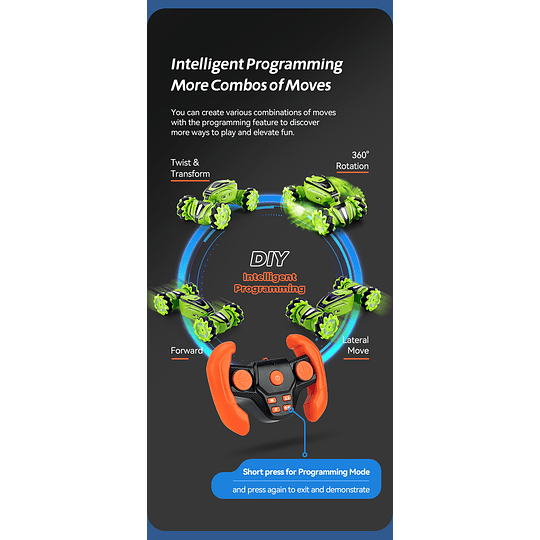 Doble Diversión, Doble Modo! Auto Acrobático RC Twist Car con Control de Muñeca (2.4G)