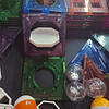 Set bloques magnéticos colores, 101 piezas, con luces,