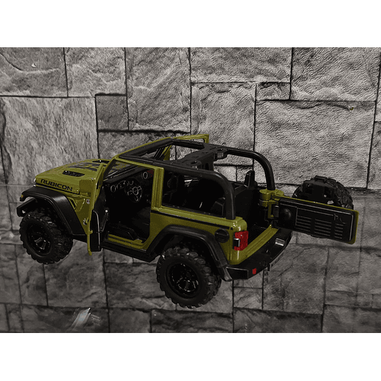 Jeep Wrangler Rubicon Escala 1:32 - Diecast Metal con Techo Removible